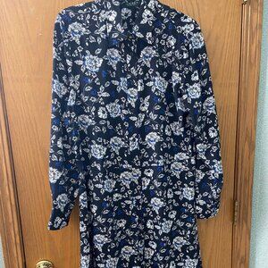 Ralph Lauren Navy blue floral midi dress